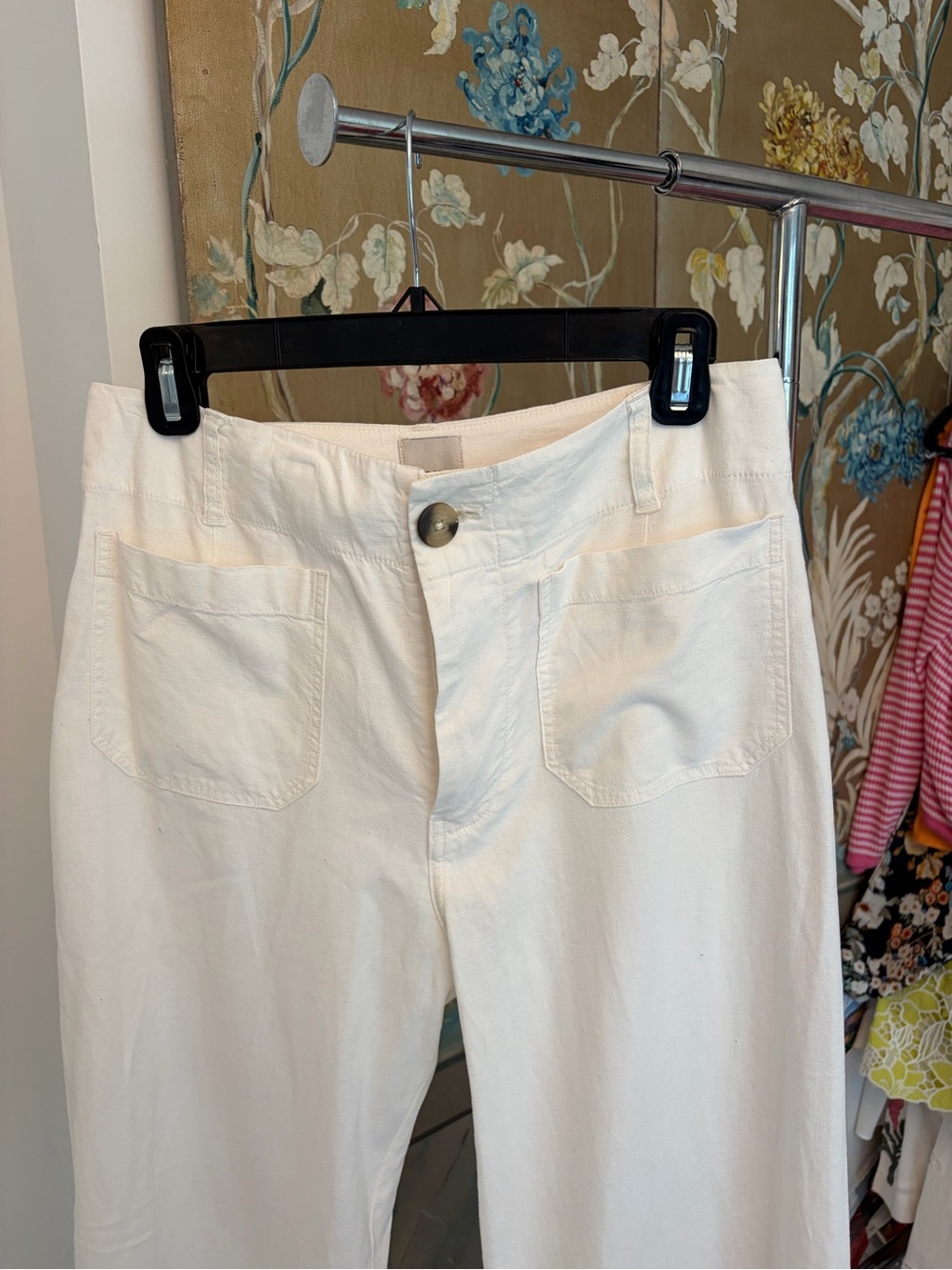 Maeve Anthropologie White Wide Leg Pant